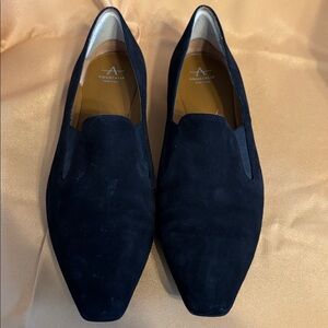 AQUATALIA Made in Italy Vero Cuoio Black Suede Loafers